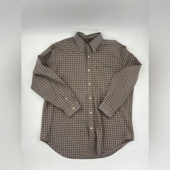 Polo Jeans Ralph Lauren Beige and Blue Checkered button down shirt - Picture 9 of 9